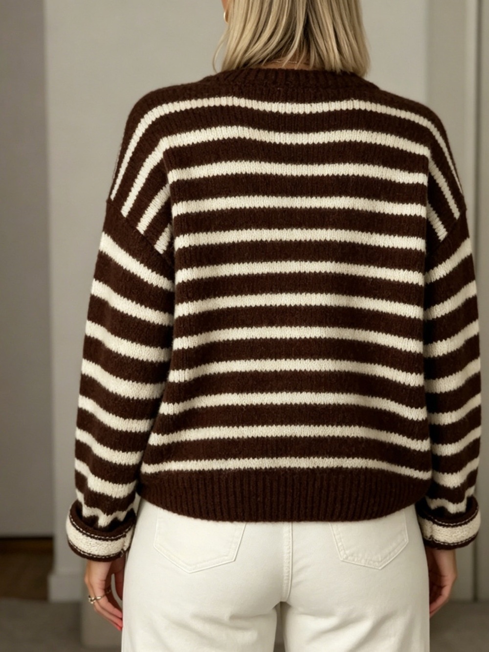 Striped Button-Down Cardigan - Picture 8 of 10